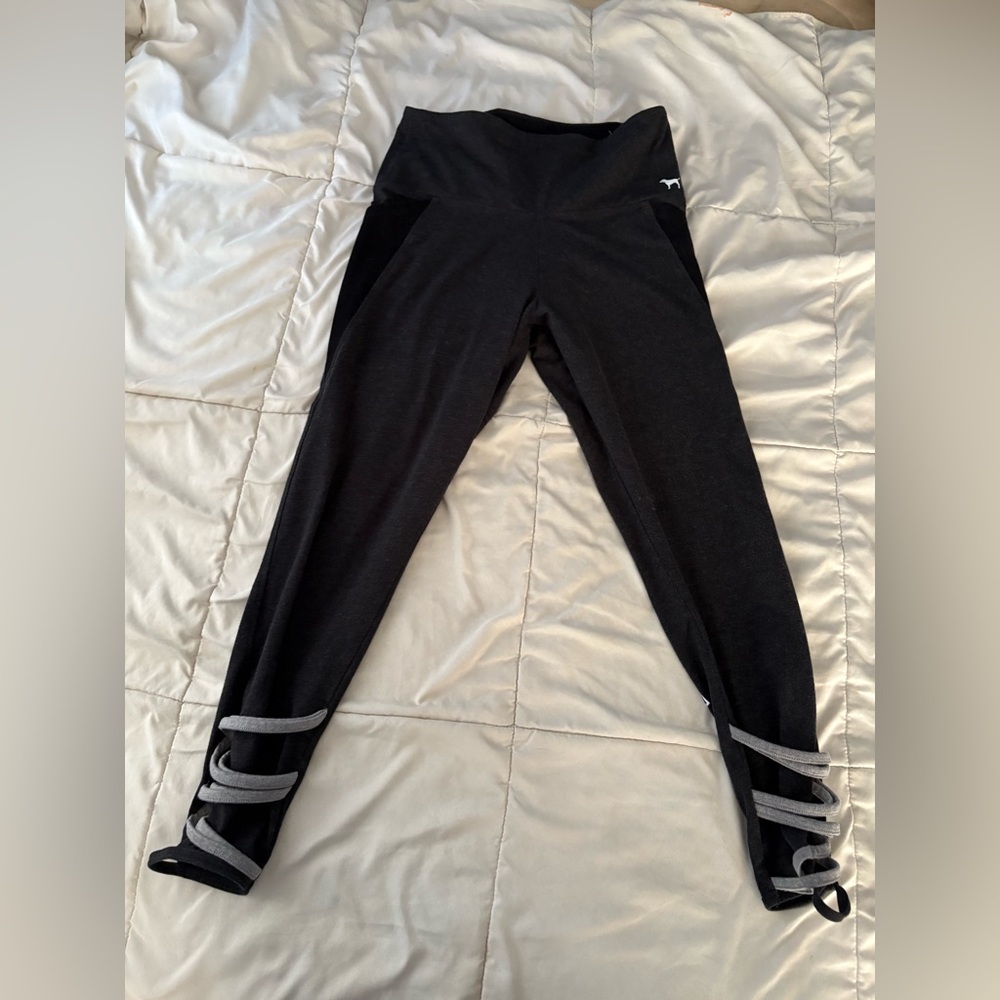 PINK Victoria's Secret Black and Gray Leggings
